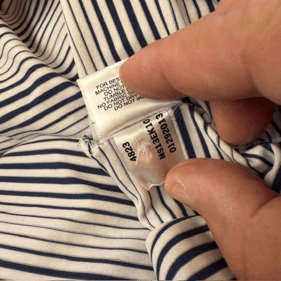 Peter Millar Men's Striped Summer Comfort Polo Shirt Navy White Medium - Picture 6 of 7